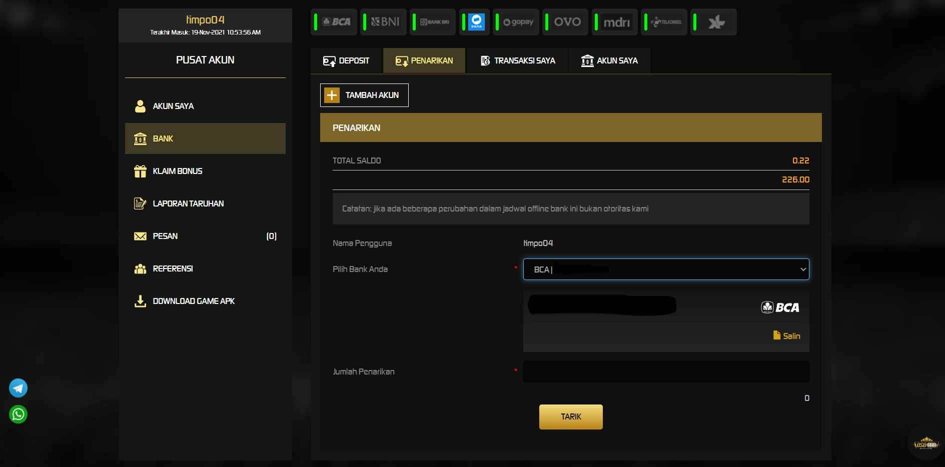 TARUHAN MOBILE LEGENDS UANG ASLI