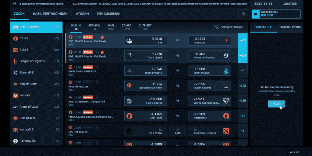 SITUS JUDI ESPORTS ONLINE